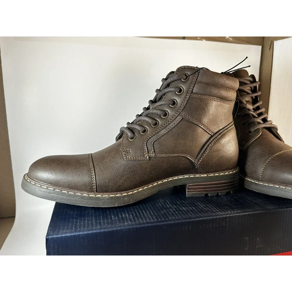 CHAPS - SIZE: 7.5 - Men's Brown Lace Up City Boots W/Comfort Footbed - NEW!